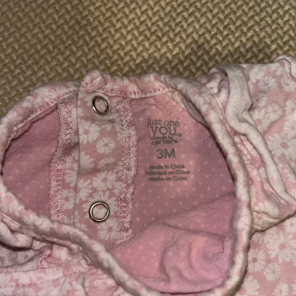 Carter's Pink Floral Diaper Cover with Bunny Pockets